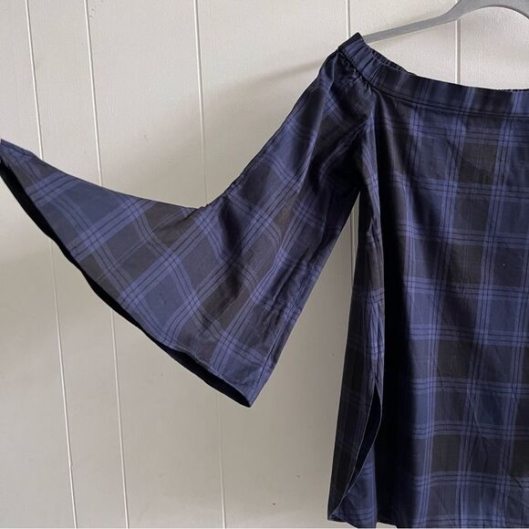 Tibi Off The Shoulder Plaid Tunic - Picture 10 of 13